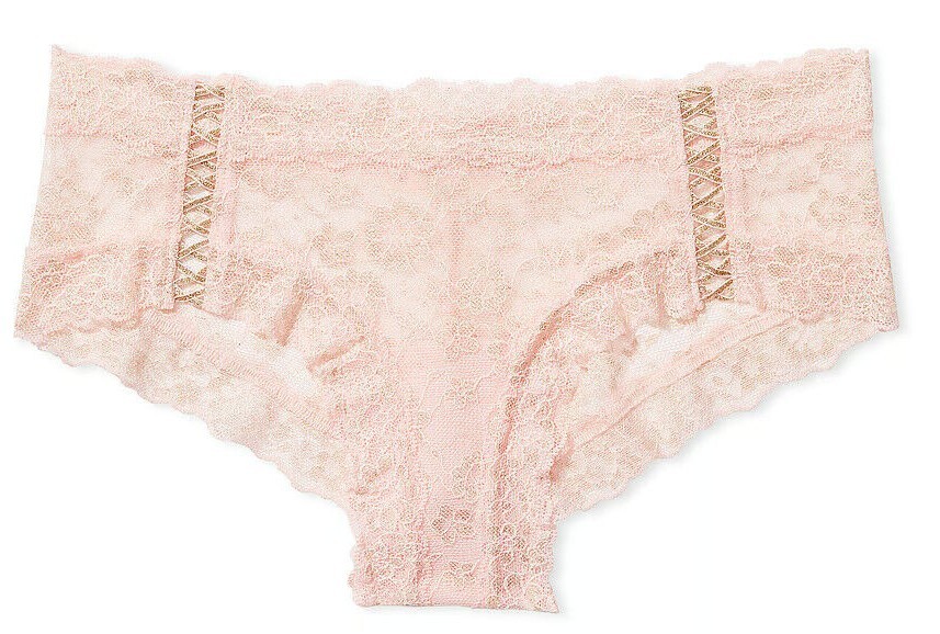 L XL XXL Pink GOLD SHINE LACE UP THE LACIE Victorias Secret CHEEKY Brief Panty