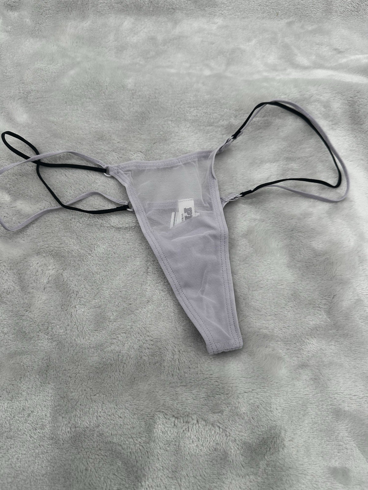 💕VICTORIA’S SECRET “PINK” MESH Micro Strappy Thong SPRING VIOLET LARGE