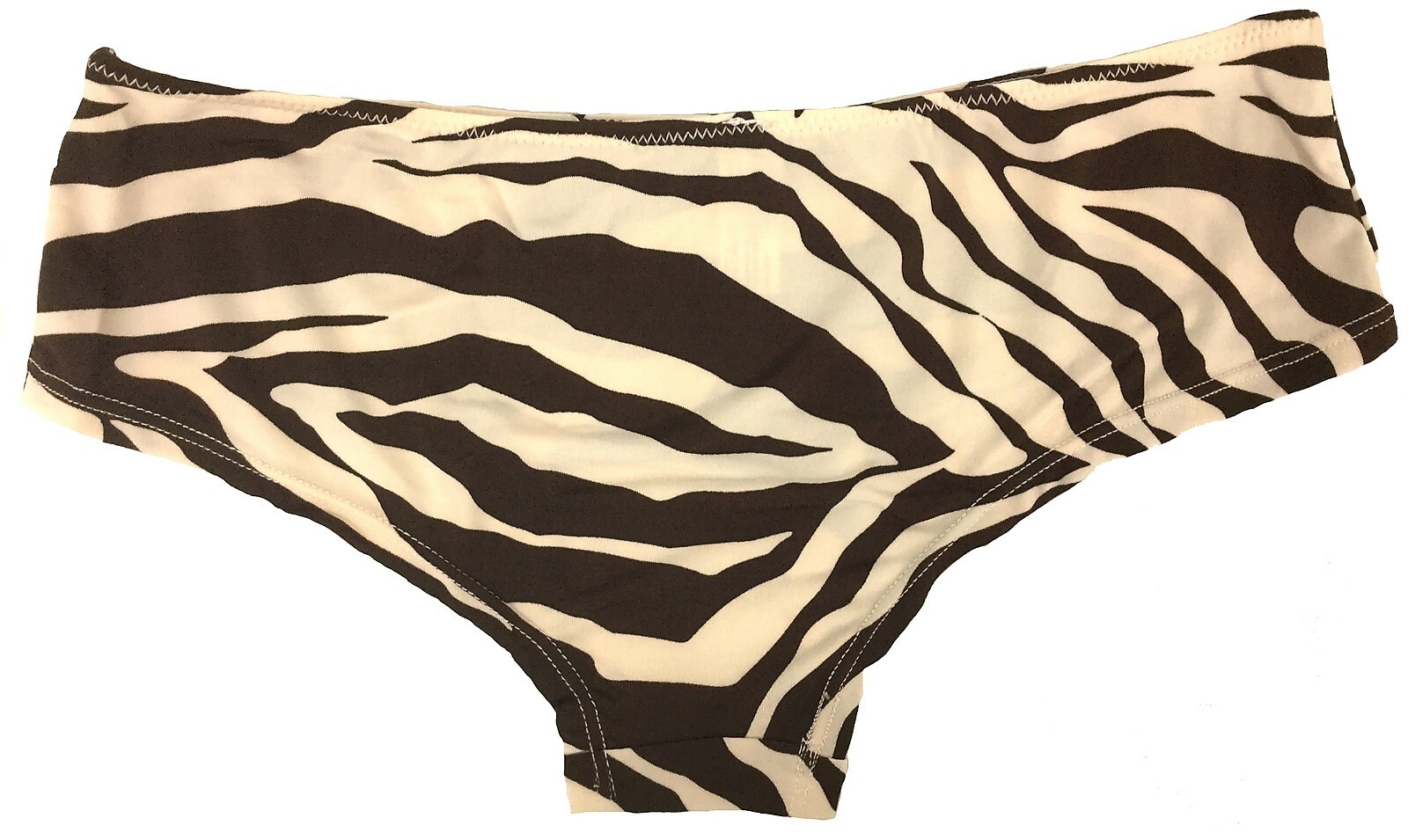 Cotton Candy Intimates Women’s Bikini Cheeky Boyleg Panties Zebra Cream/ Brown