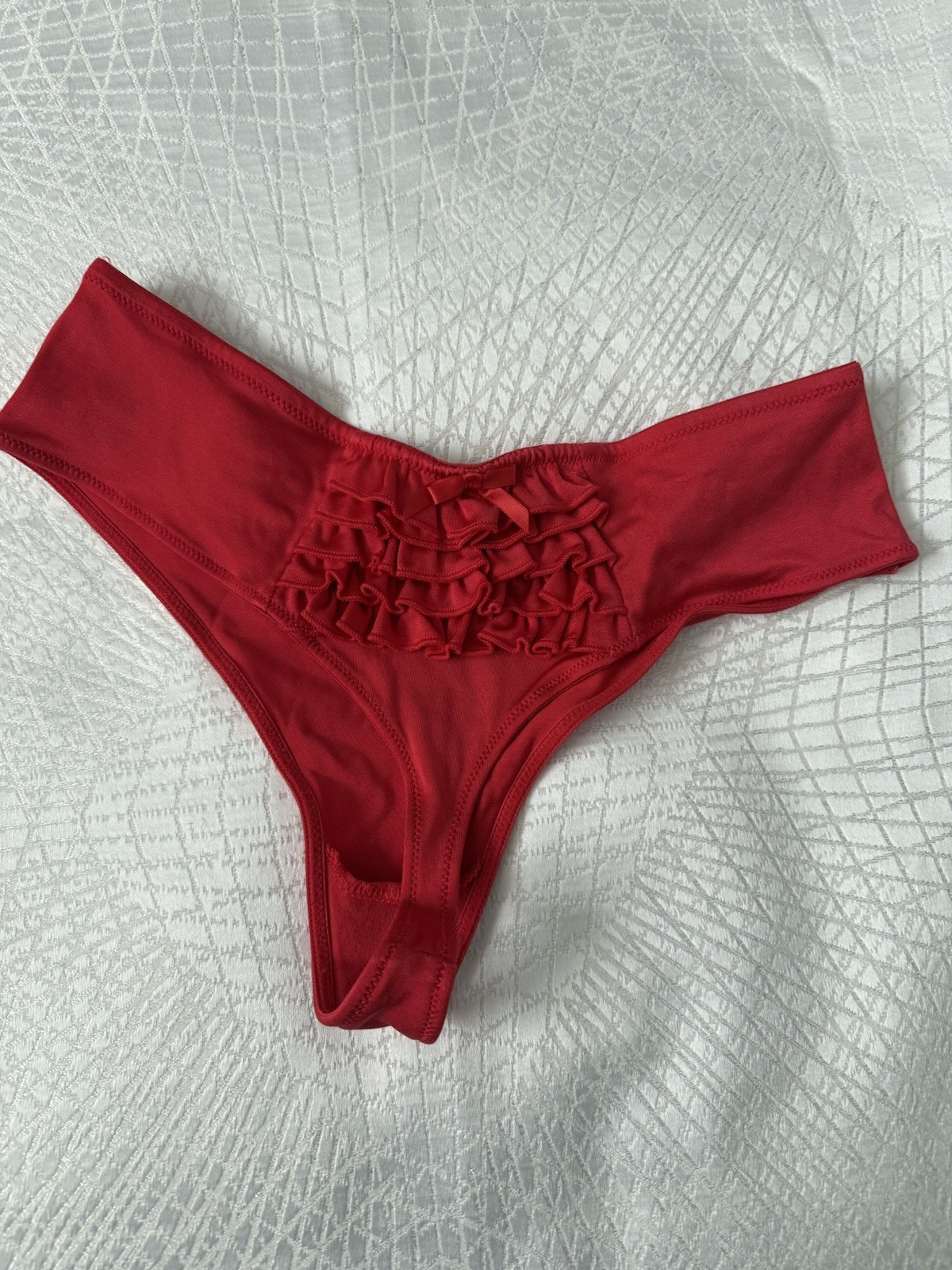 Victoria’s Secret Red Back Ruffle Thong