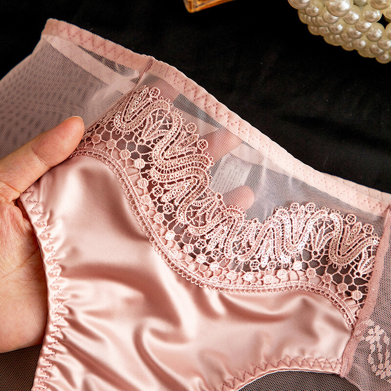 5 Pack Lot Sexy Womens Satin Panties Underwear Sheer See Through Briefs Lingerie