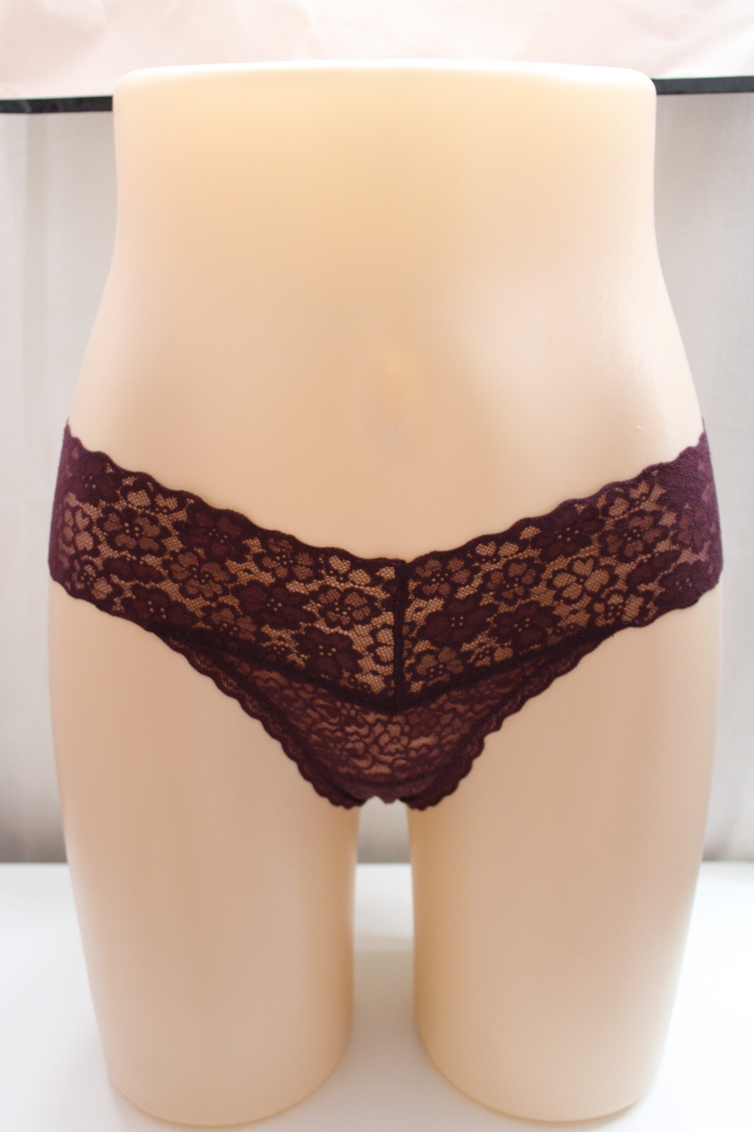 Women’s Arie S Burgandy Wide Lace Floral Hipster Cheeky thong