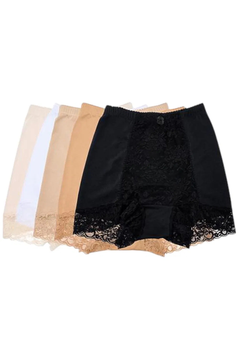 Rhonda Shear Women’s 5pck Pin-Up Panty with Lace Detail Neutral