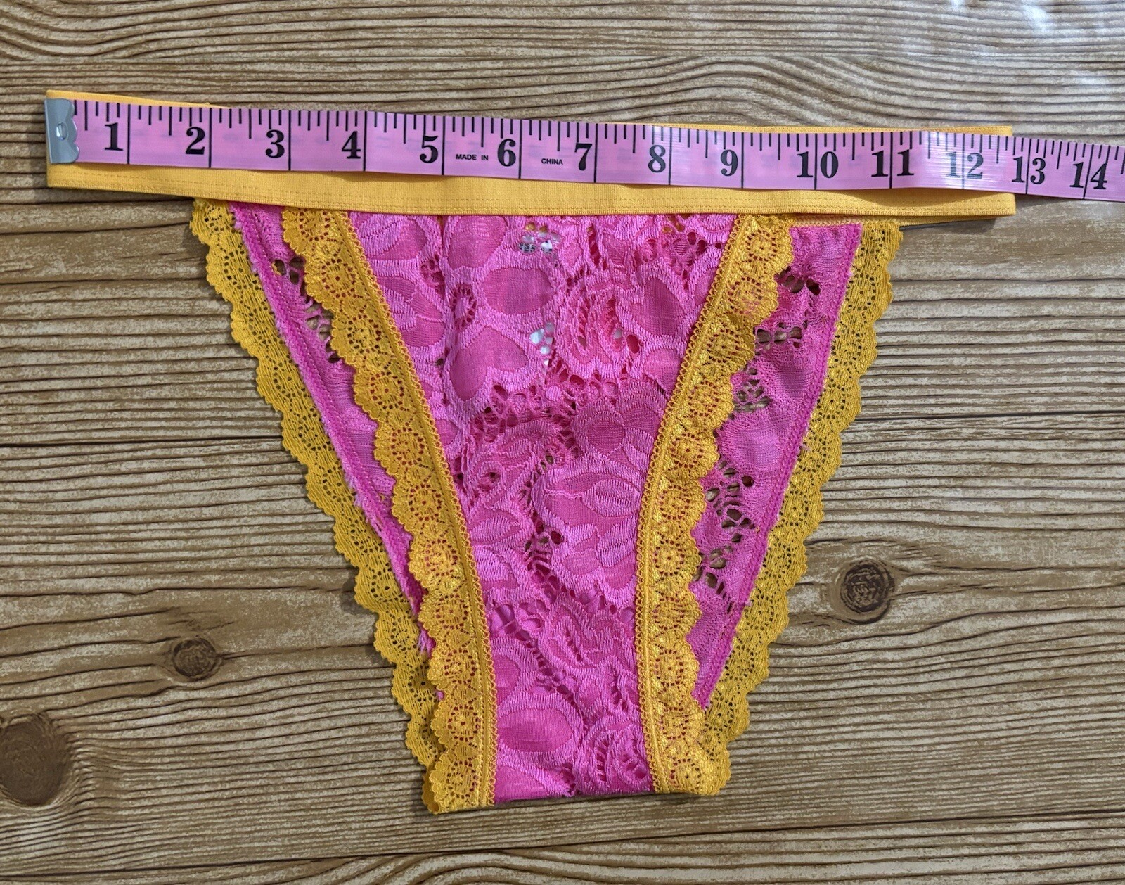 Forever 21 Intimates Contrast Lace (Cantaloupe/Pink) Bikini Panty Size M (NWT)