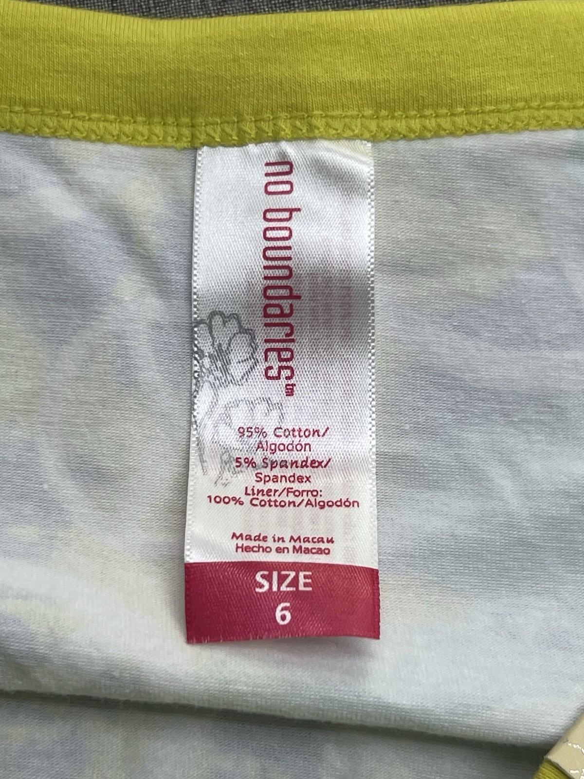 VINTAGE NO BOUNDARIES COTTON PEACE SIGN HIPSTER PANTY BRIEF BLUE LIME NOBO M 6