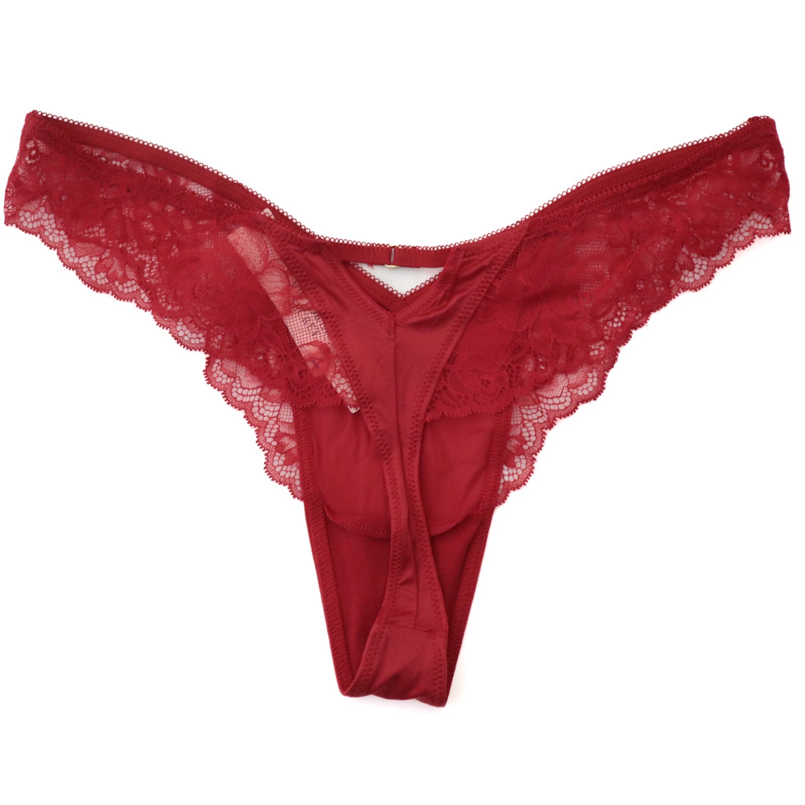 NEW Victoria’s Secret VERY SEXY Satin Lace-Trim High Leg Thong Panty S M L