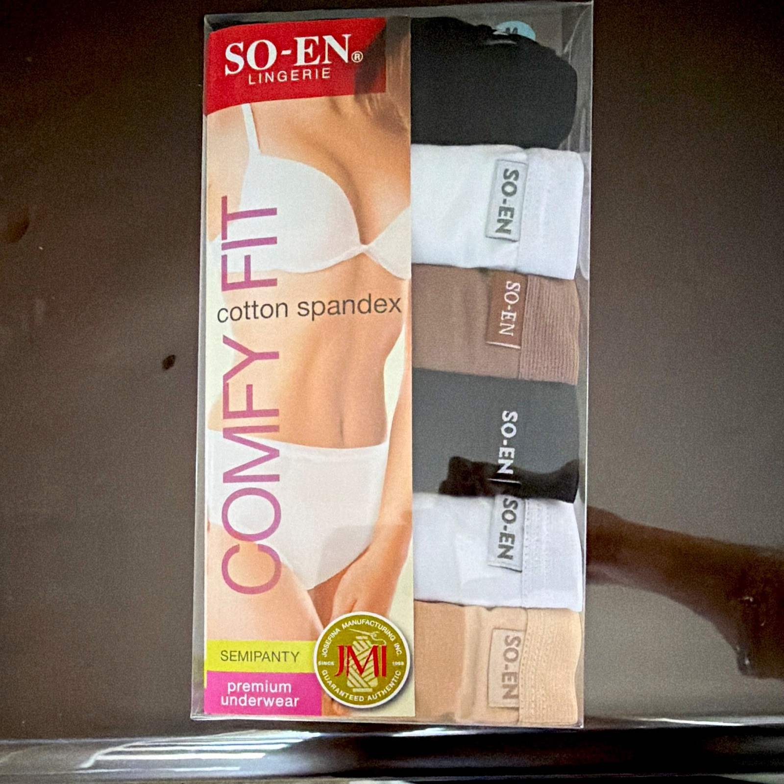 SO-EN Women’s Comfort Fit Cotton Spandex Semi-Panty Panties 6 Pack M