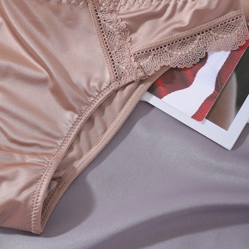 4-piece set of sexy women’s satin underwear, bikini thong underwear, lingerie