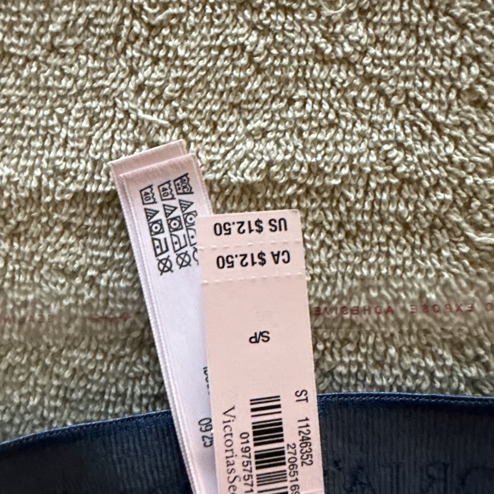 Victoria’s Secret Small Denim Blue Cotton Logo Thong Panties