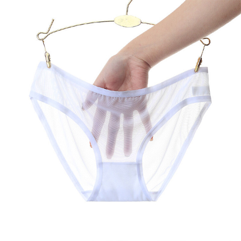 Women’s Low-Waist Transparent Mesh Briefs Seamless Panties Sexy Lingerie Knicker