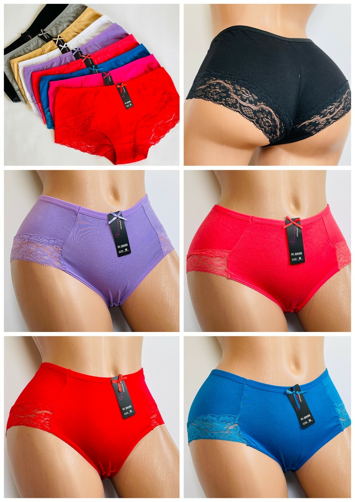 6PCS/LOT Sexy Women’s Boyshorts Underwear Boxer Shorts Cotton Panties Lingeries