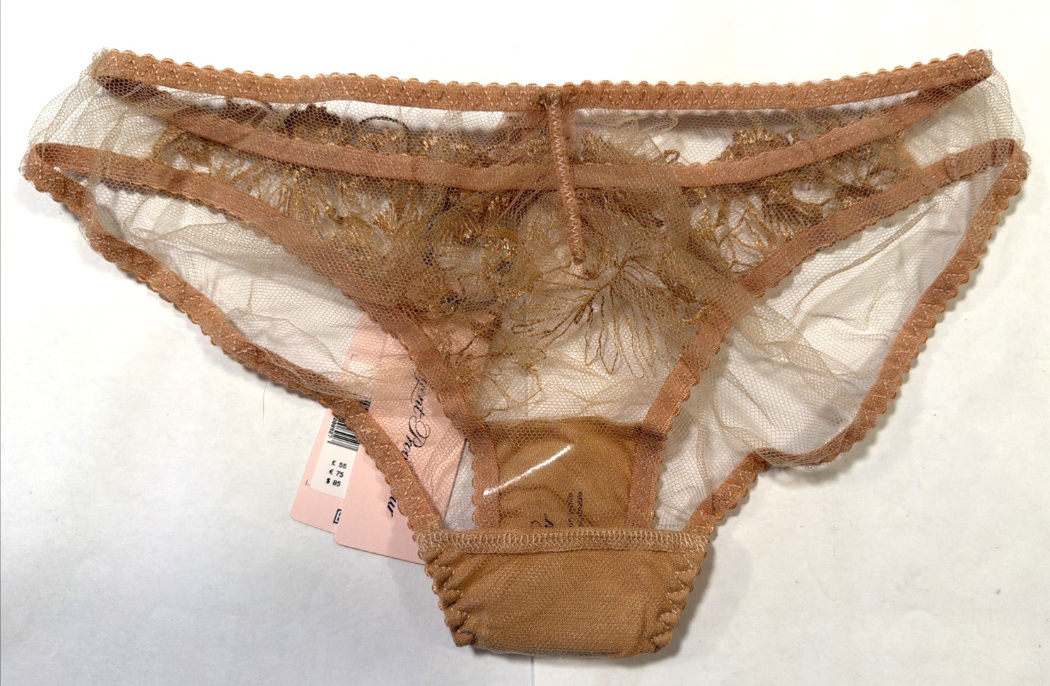 Agent Provocateur Jayce Lace Panty Brief In Praline NWT Size 1 hipster sexy NEW