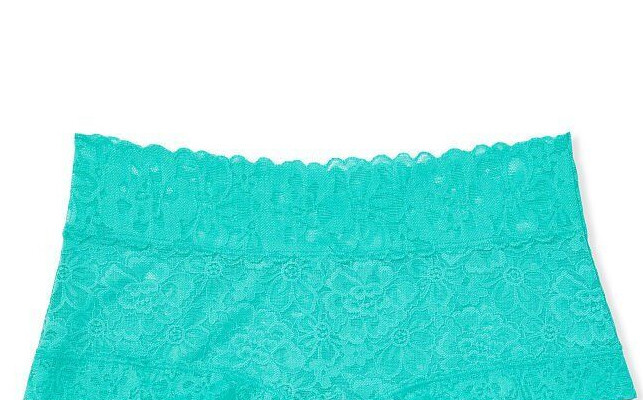 L Bright Aqua Blue FLORAL LACE THE LACIE Victorias Secret SHORTIE RARE Panty