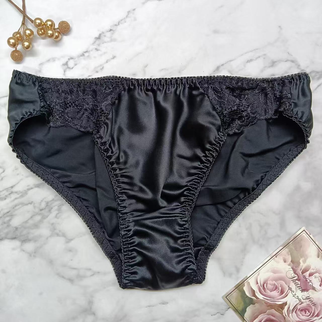 8pcs 100% Silk Women’s Bikinis Panties Lace Size: M L XXL