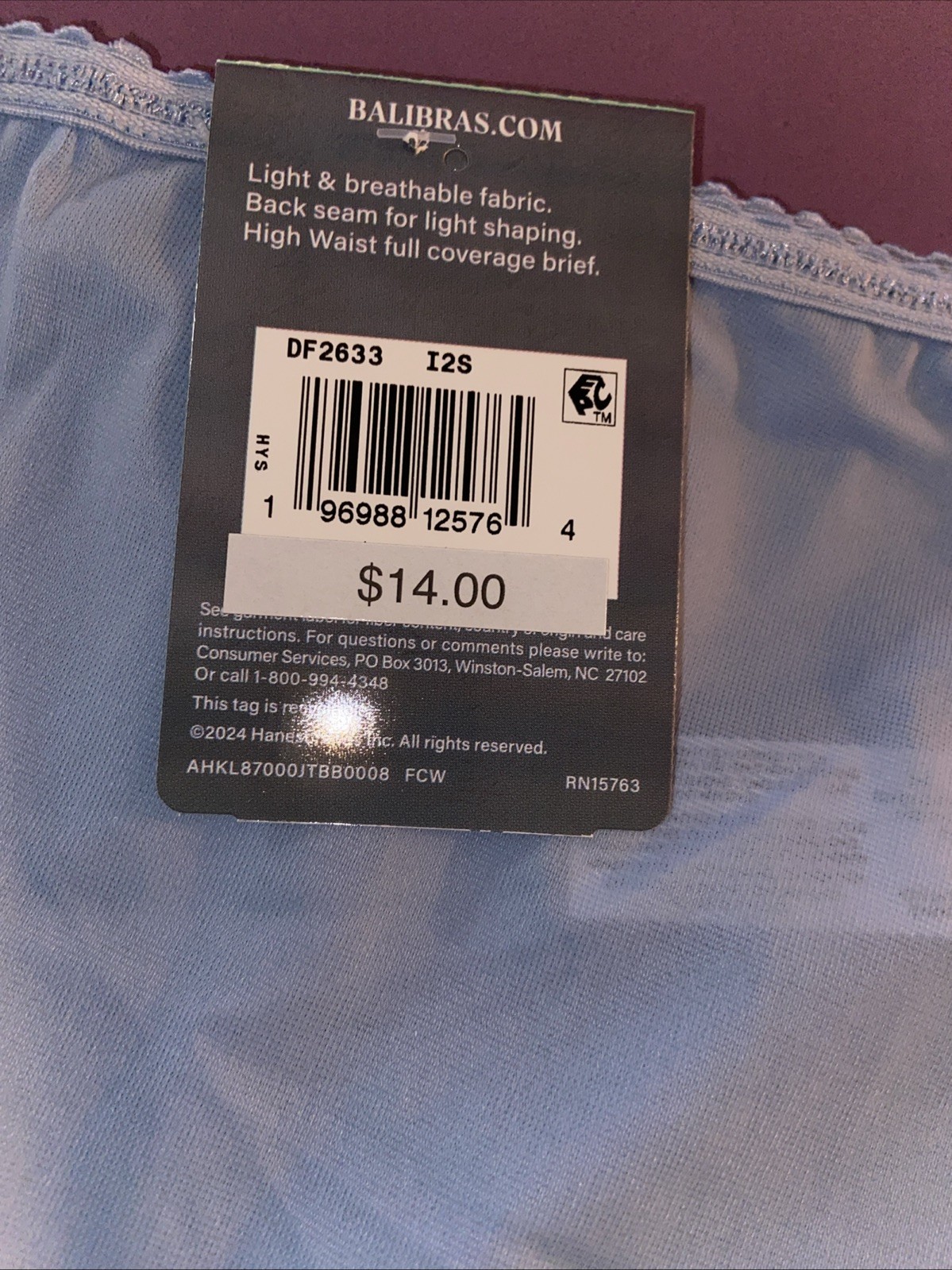 NEW! 2 PAIRS !BALI LIGHT BLUE SKIMP SKAMP BRIEF / EXTRA LARGE / Size 8