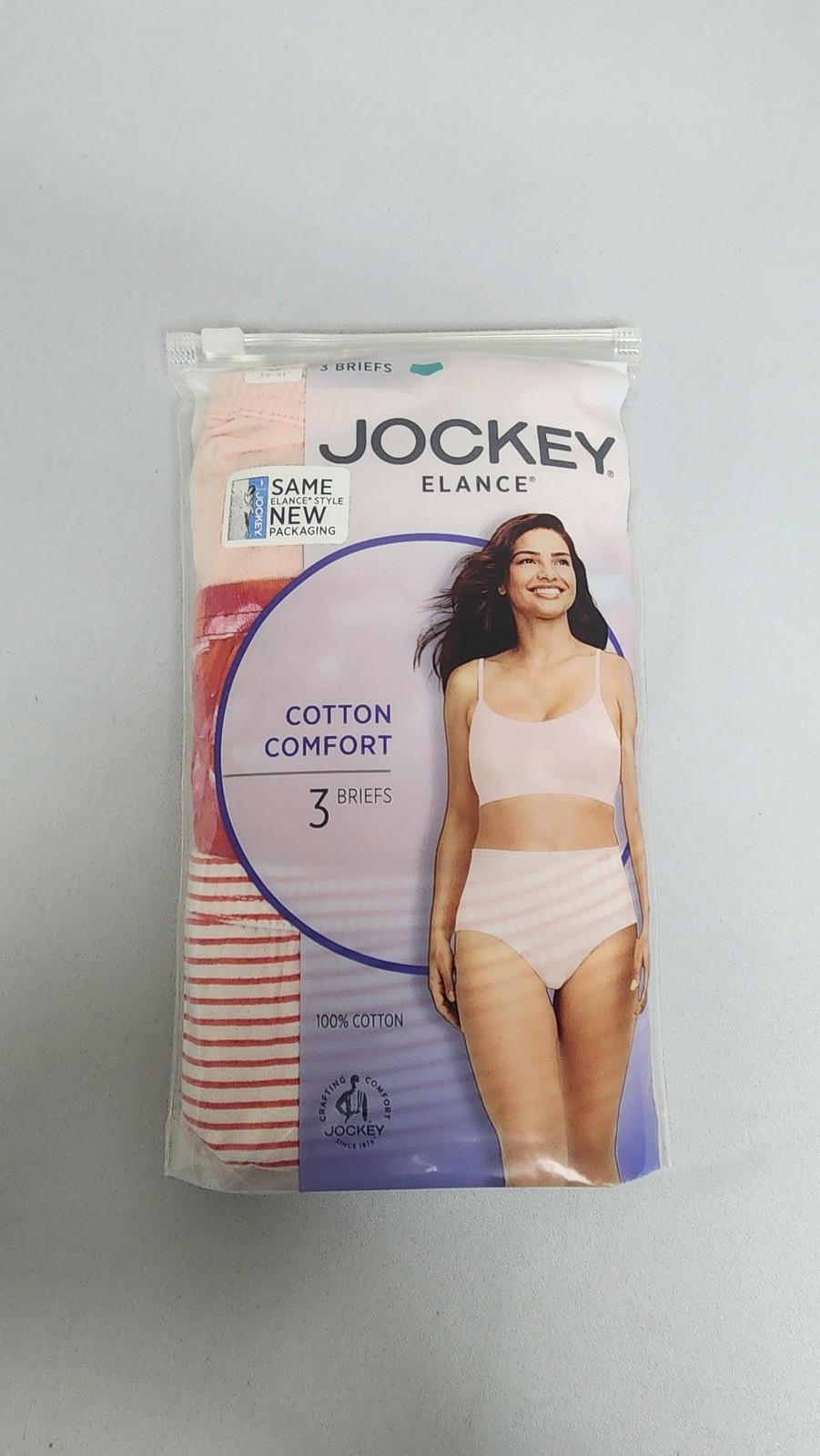 Jockey Elance Cotton Comfort Briefs Panties – Size 6 – 3 Pack Mixed Reds
