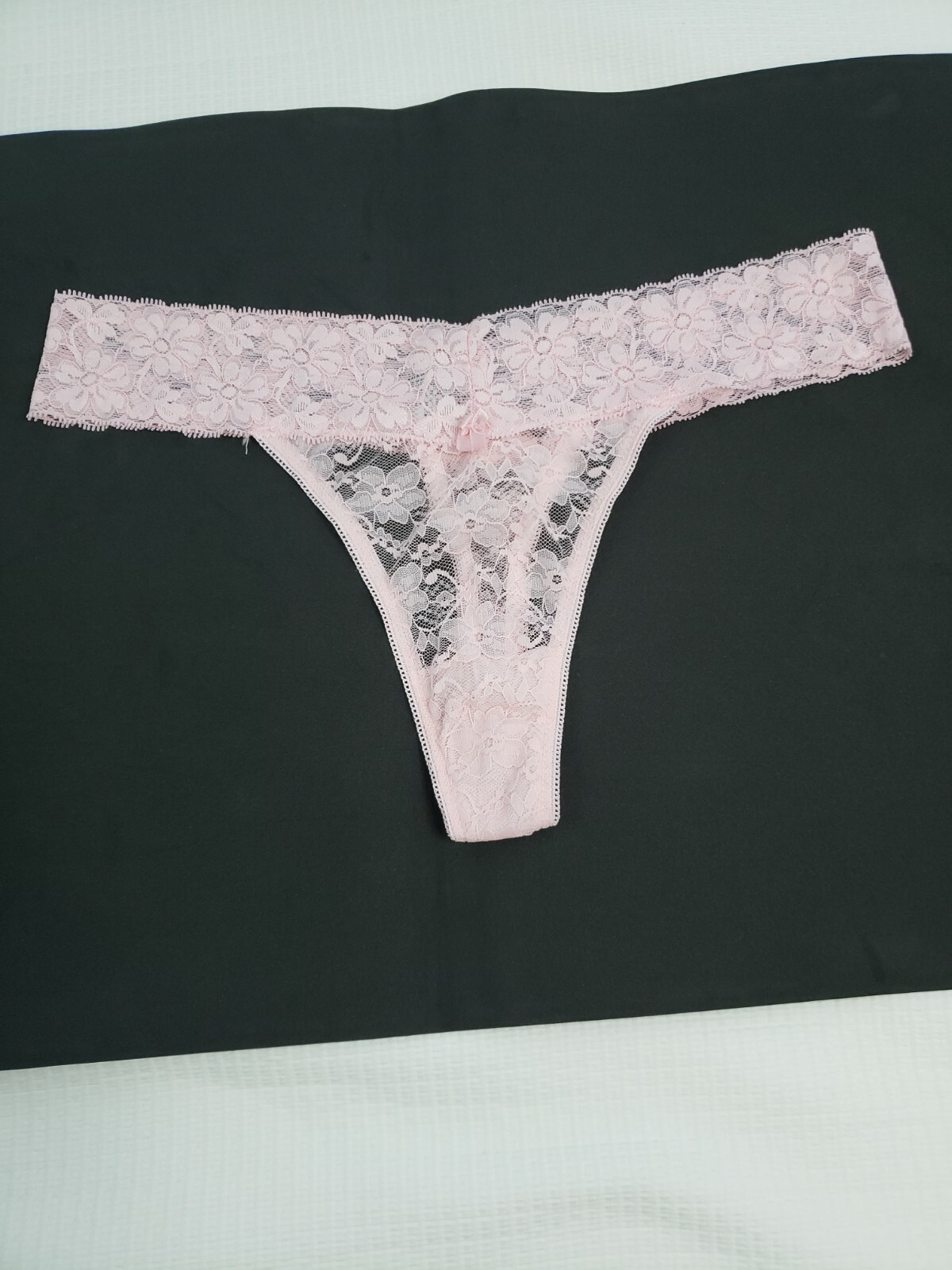 4 women’s Light Pink Lace Thong Panties Lingerie Underwear one size fits All