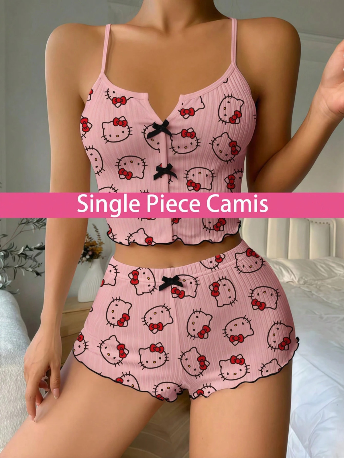 Hello Kitty Ladies Pyjamas Summer Top Comfy Nightwear For Relaxed Cheap24