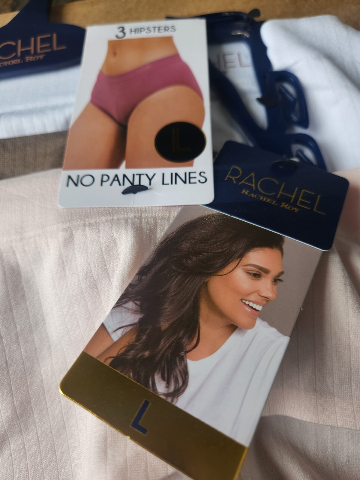 RACHEL ROY 3-Pack Women’ panties L No Panty Lines Hipsters pink white brown