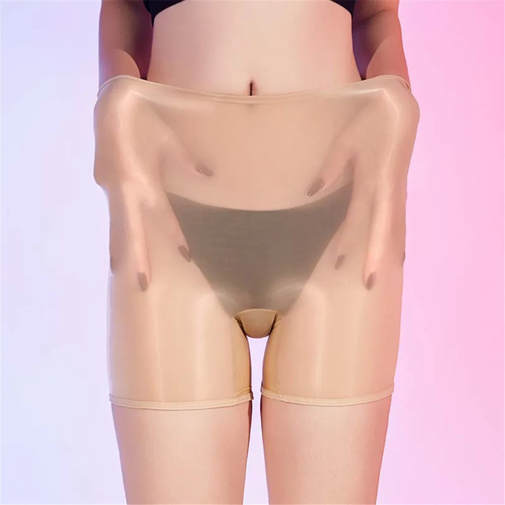 Sexy 5D Oil Glossy Shiny High Waist Briefs Smooth Boxers Shorts Bottom Underwear
