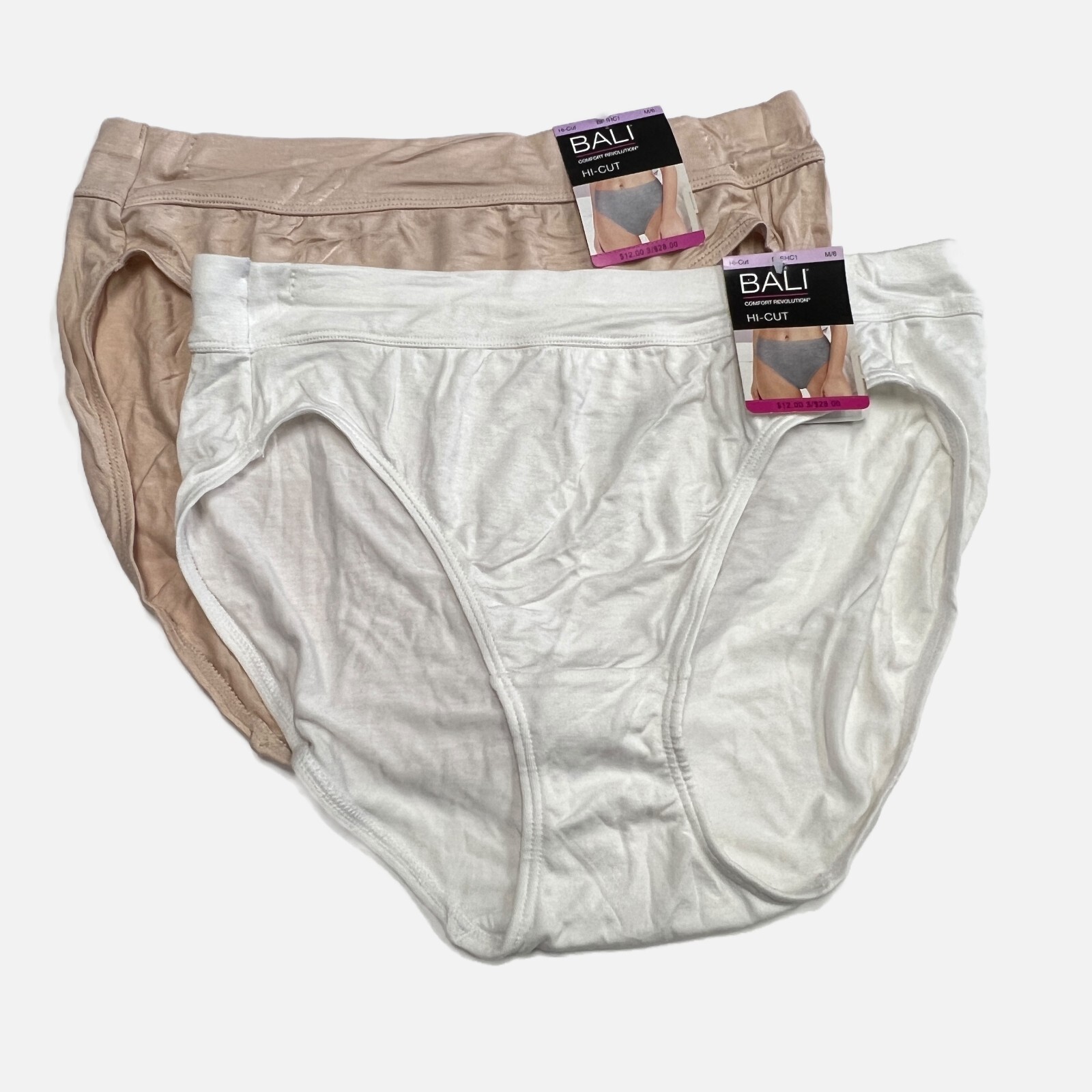 2 Bali Passion For Comfort Hi Cut Panty M Size 6 MEDIUM NWT DFSHC1