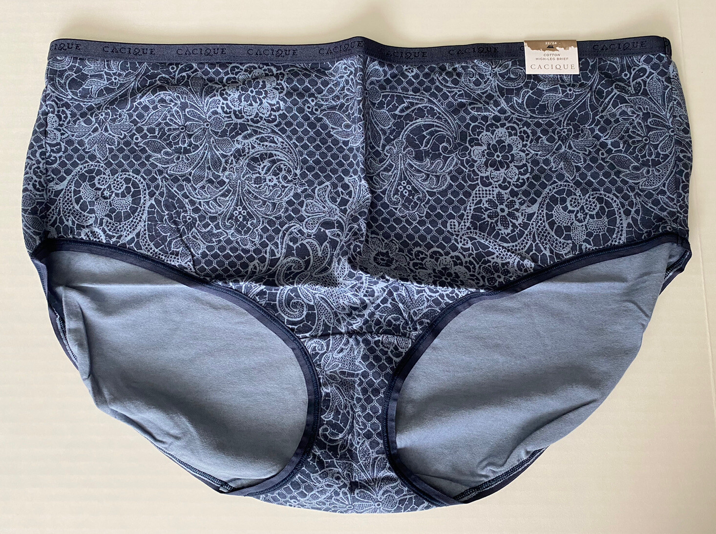 Lane Bryant Cacique 22/24 Panty Navy Cotton High Leg Brief Underwear Panties