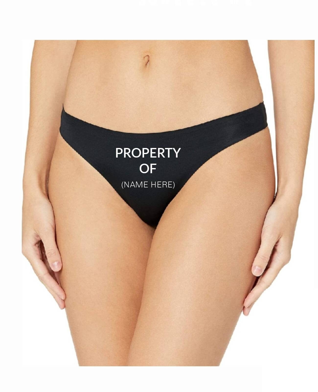 Custom panty , Property Of (your text here), Women’s Breathable Cotton Thong