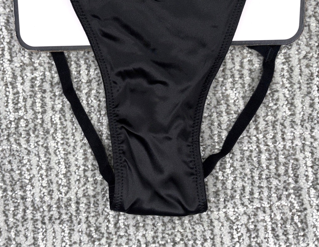 Victoria’s Secret NWT XL Black Angel Wing Hardware Strappy Open Bikini Panty