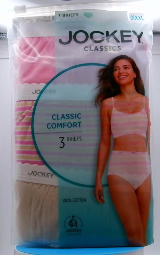 3 Jockey Classic Comfort Briefs Size 9/XXL Multi-color Style 9482/902