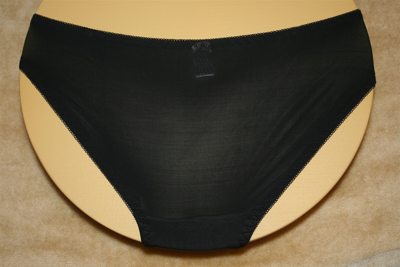 Black Bikini with a Sheer Lace Panel w Sparkly Flowers & a Shiny Bow – XL