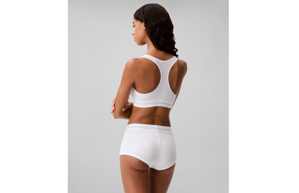 Calvin Klein Underwear Cotton Modal Stretch Rib Boyshorts Women Underwear White