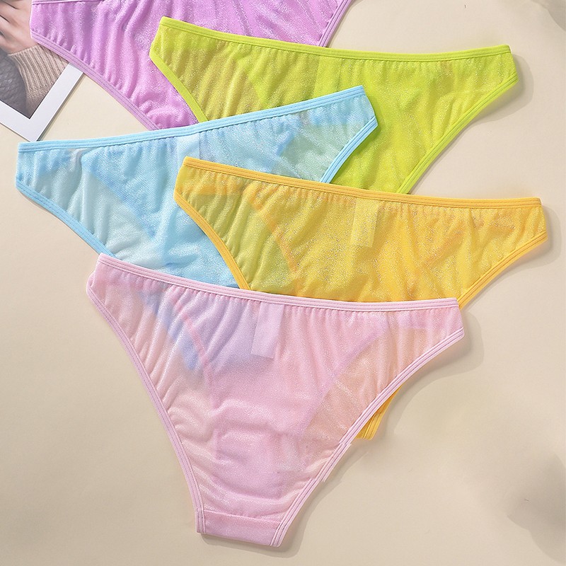 5 Pack Lot Sexy Womens See Through Sheer Panties Brief Bikini Lingerie Underwear