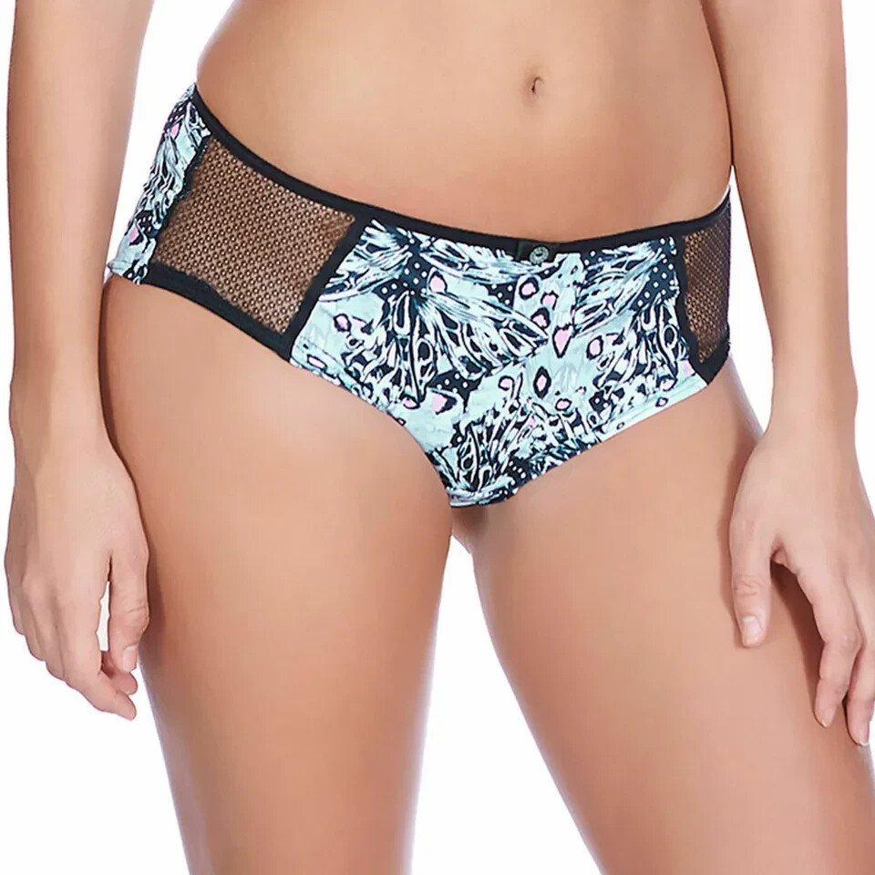 Freya Nova Short Brief Size XS 8 10 Black Grey Pink Mesh Shorty Knickers 5086