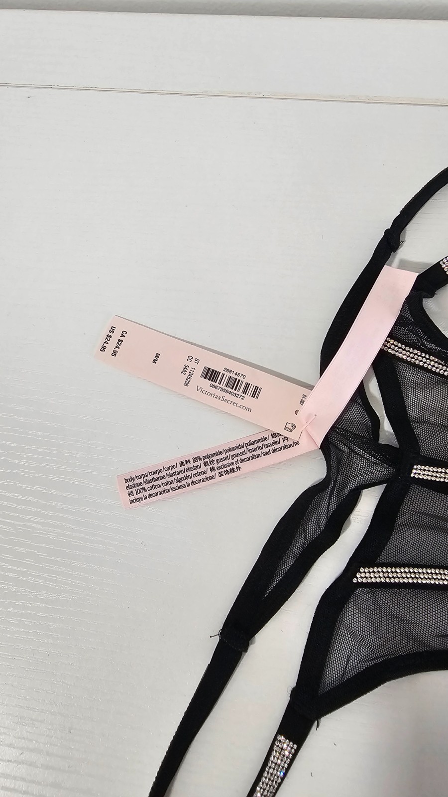 Victoria’s Secret Very Sexy Sheer Shine Thong Panty – Black – Size M – 11245238