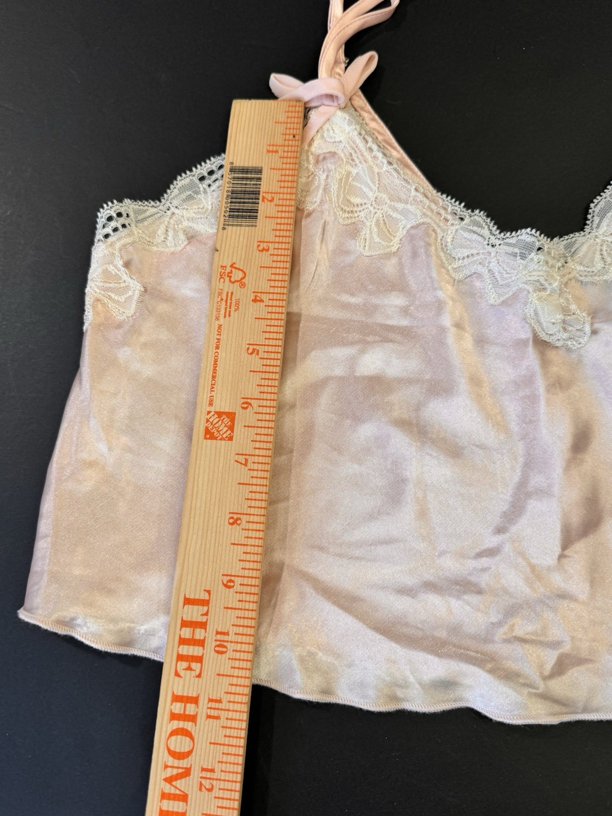 Beverly & Beck Babydoll Pink Satin Crop Y2K Cami Womens M Lace Trim Romantic