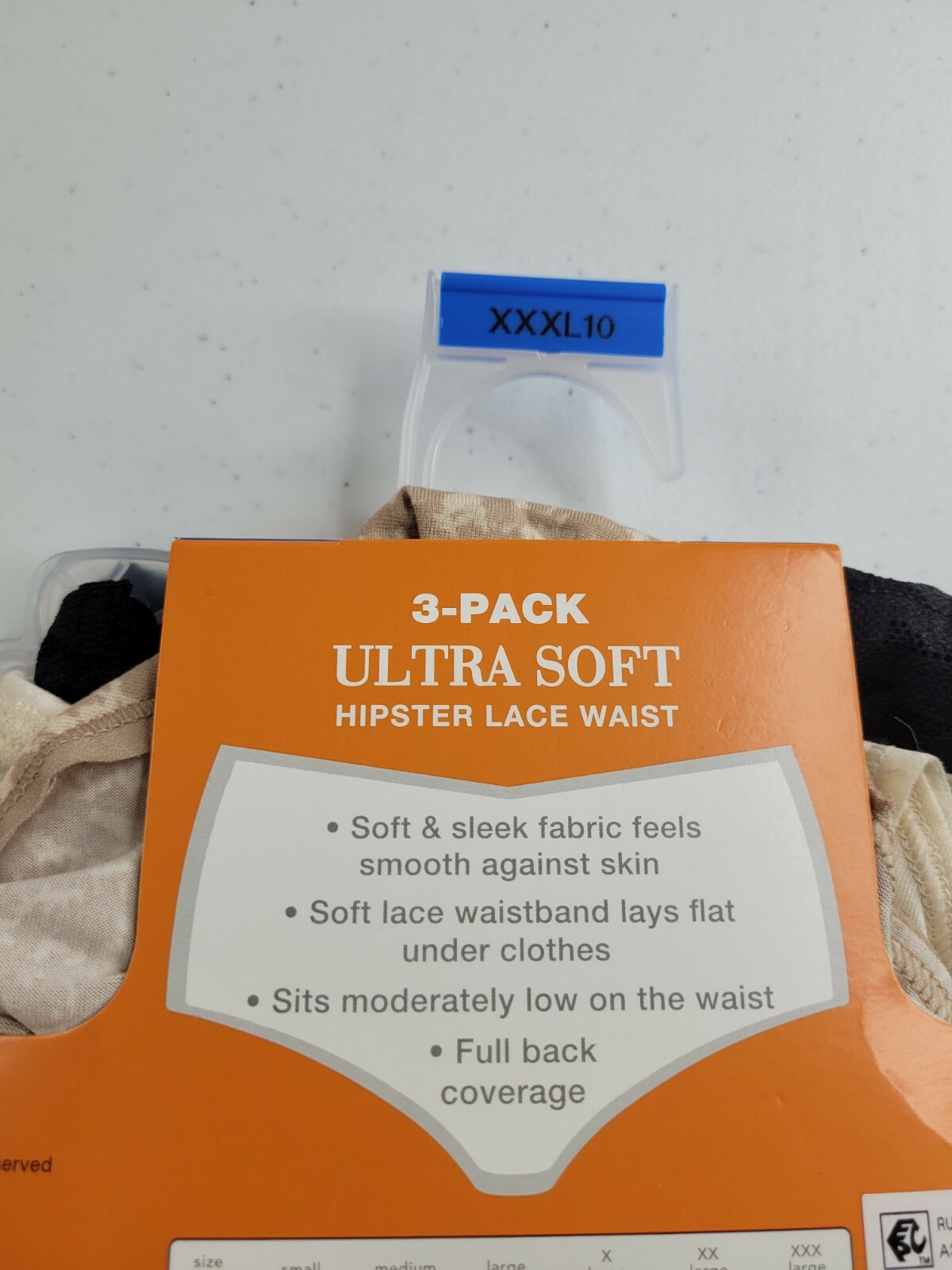 Warners Women’s Hipster Lace Waist Underwear Panties Ultra Soft 3-Pair XXXL 10