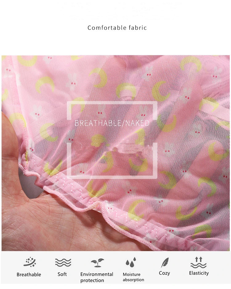Mesh Lace Panties Low Rise Print Soft Breathable Stretch Briefs Fit Wear