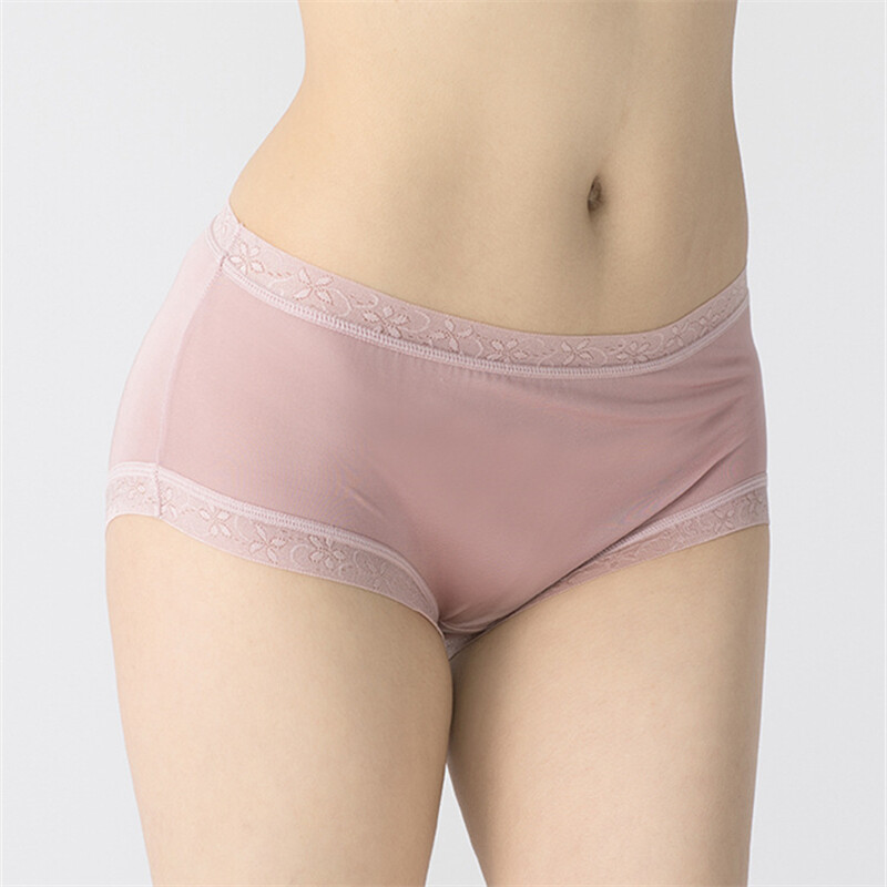 2 Pairs Women’s Mulberry Silk Underwear Briefs Lady Panties Lace Thin Underwear