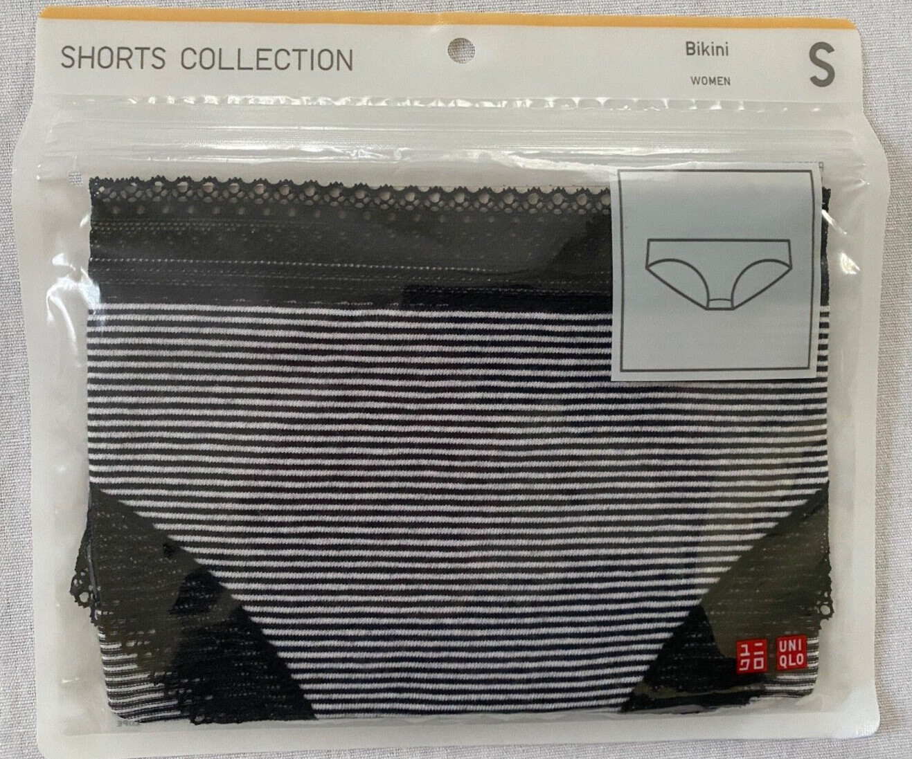 UNIQLO Womens Size S Gray & Black Bikini Brief undies NWT