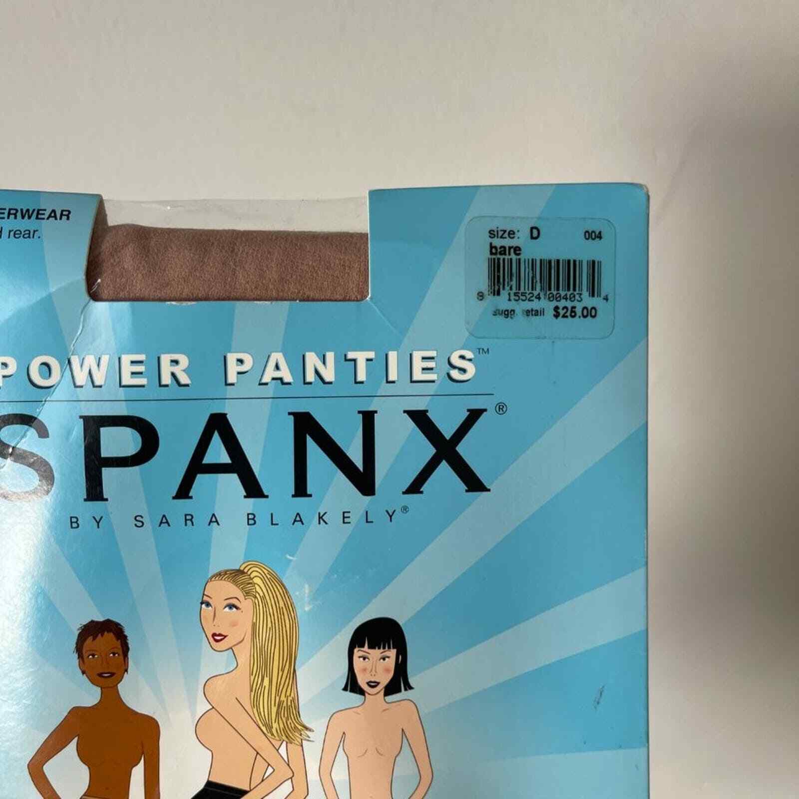 NWT Spanx By Sara Blakely Power Panties In Bare Size D (Large)