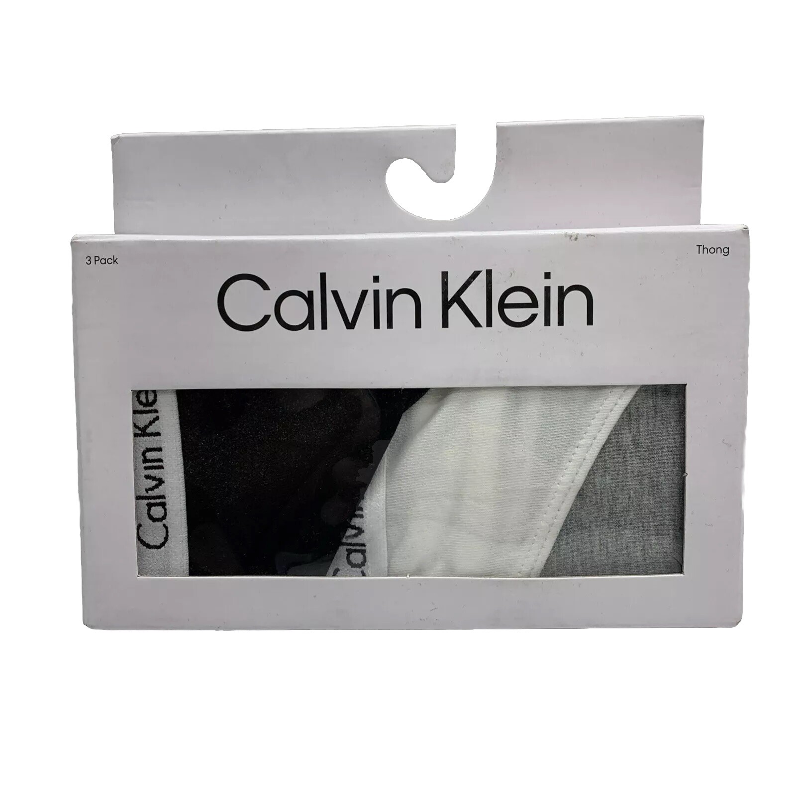 Calvin Klein Women’s Carousel Logo Cotton Stretch Thong Panties Size L 3 Pack