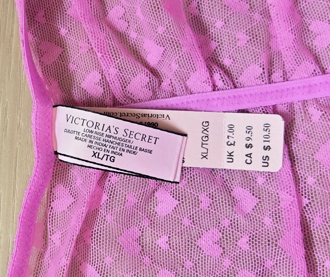 NWT Vintage Victoria’s Secret Pink Cotton Mesh Back Low Hiphugger Panties XL