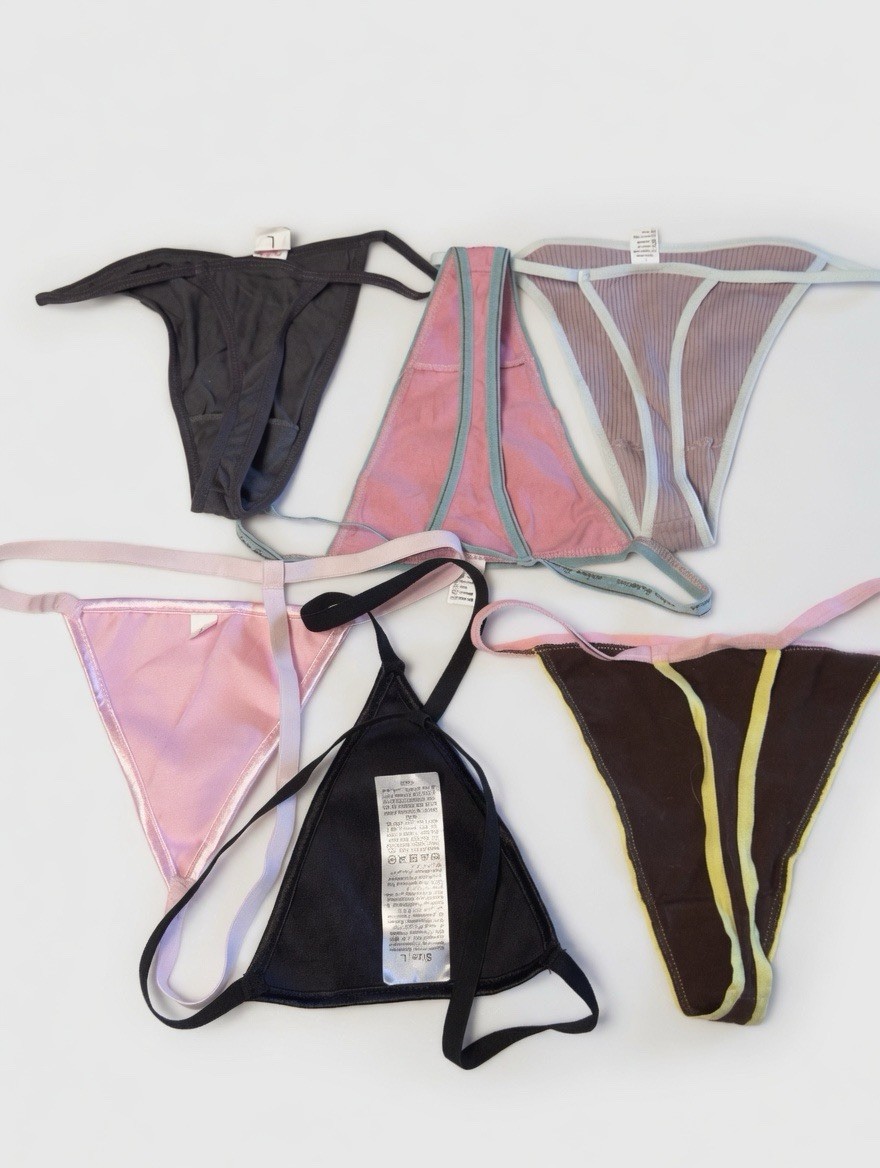 Bundle of 6 Assorted Women’s Thong Panties – Size Large