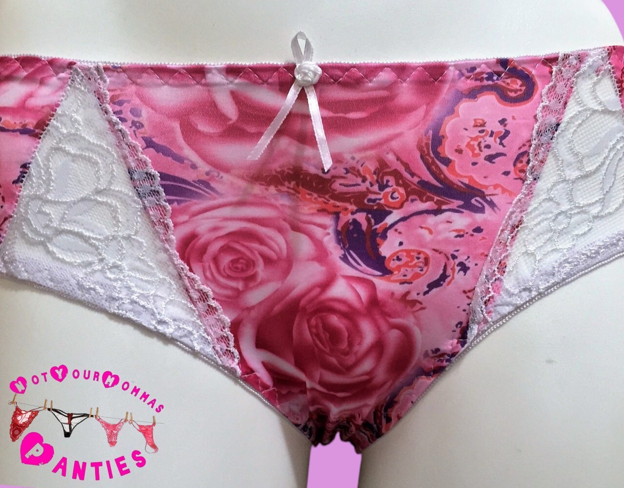 LACY EXCLUSIVE daily, pink/multi-colored, floral, hi-cut briefs with lace [S]