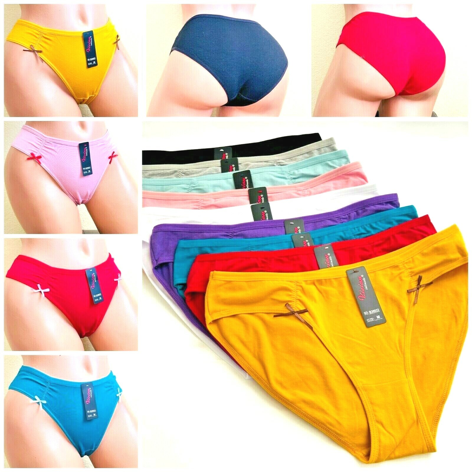 6-12 WOMEN’S LONG LEG Bikini cheeky 95% COTTON UNDERWEAR Panties Undies 022 S-XL