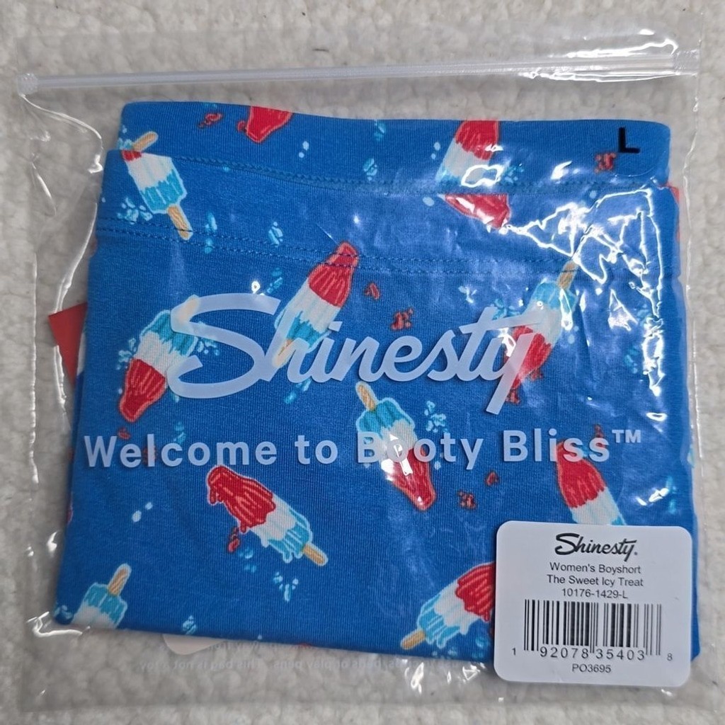 New Shinesty The Popsicle Stick USA Popsicle Modal Boyshort Underwear Sz Large
