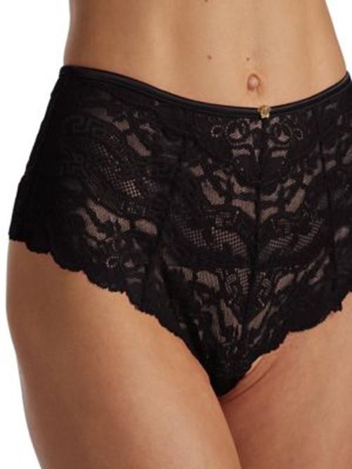 Versace Women’s Black Floral Print Lace Bikini Panties Versace sz 4 US L IT 44