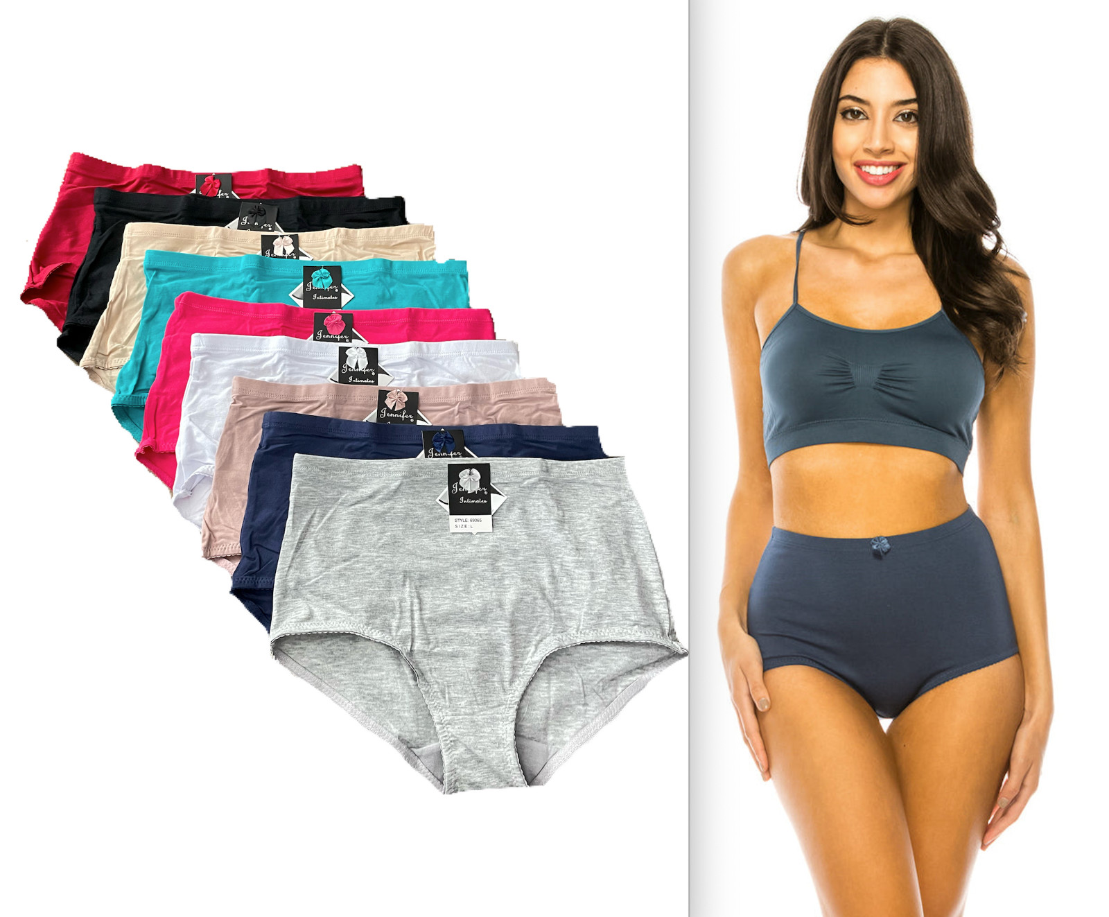 3-6 Pack Women High Waist Cotton Underwear Panties Briefs Full Cover Softer 65