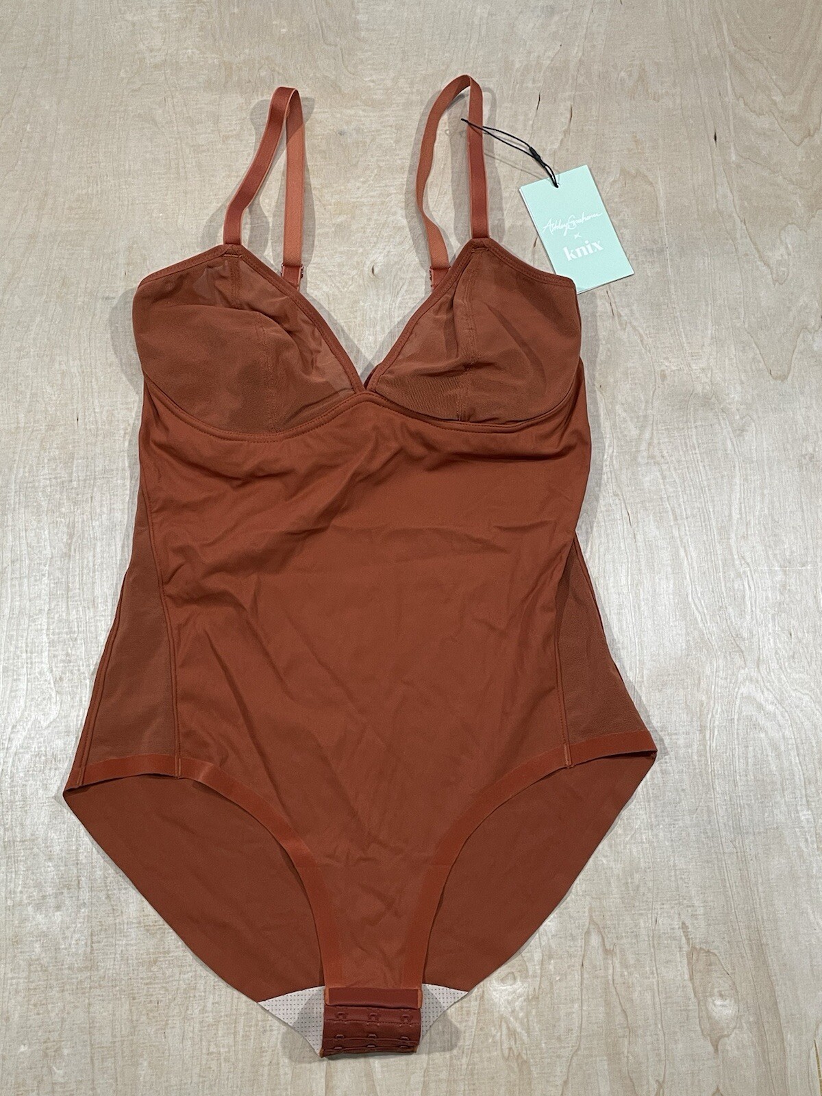 Knix Mesh Wireless BodySuit Size SXX Ginger Cookie