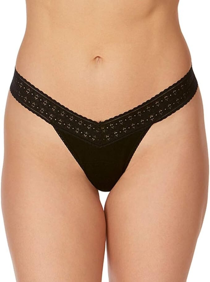 hanky panky E2882 Modal Low Rise Thong 1-Pack Black One Size Regular